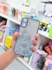 Case Ốp điện thoại iPhone TRong 2in1 Bling Bling Viền Xi iPhone 15/16/Plus