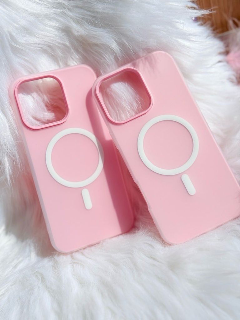 Case Ốp điện thoại iPhone Magsafe Trơn 2 Lớp Basic màu Hồng Pastel iPhone 13/14/15/16/Pro/Promax