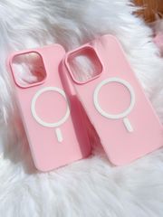 Case Ốp điện thoại iPhone Magsafe Trơn 2 Lớp Basic màu Hồng Pastel iPhone 13/14/15/16/Pro/Promax