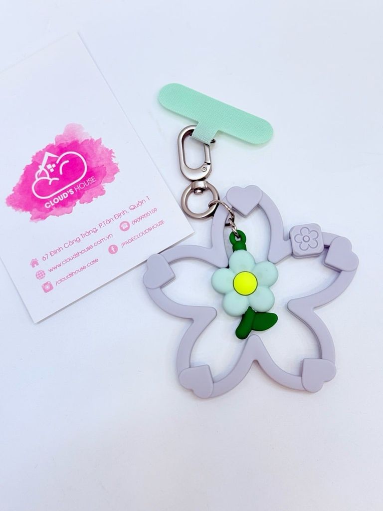 DÂY CHARM HOA Silicone R.E.P CaseTify CHỐNG BẨN kèm charm nhiều màu sắc
