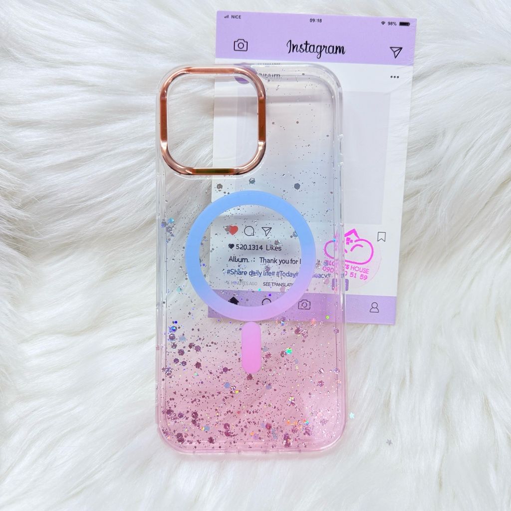 Case Ốp điện thoại iPhone Likgus Trong Ombre Nhiều Màu Bling Bling Magsafe iPhone 16/17/Promax
