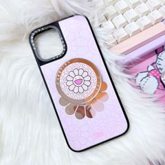 Case Ốp Điện thoại iPhone Hoa Cười Gương Nền Hồng x Murakami Flower Mirror CaseTify iPhone 17/16/Promax