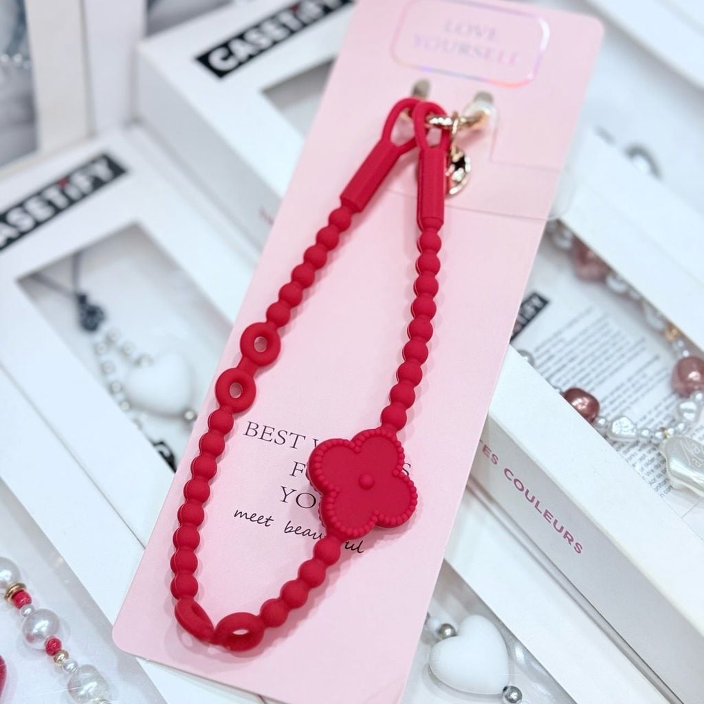 DÂY BI CHARM HOA Silicone CHỐNG BẨN kèm charm