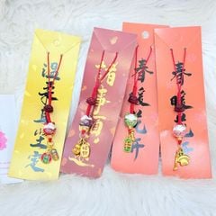 Móc Treo Điện Thoại Mèo Thần Tài Mèo Lớn Mèo Nhỏ – Phụ Kiện Trang Trí Nhiều Màu Kèm Hoa Sen & Charm