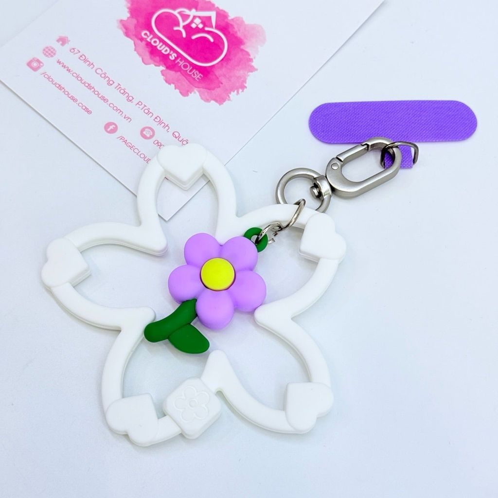 DÂY CHARM HOA Silicone R.E.P CaseTify CHỐNG BẨN kèm charm nhiều màu sắc