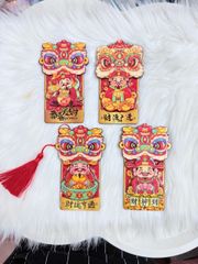 Magnet Trang Trí Tủ Lạnh Ông Thần Tài & Lân Tết (4 Mẫu)