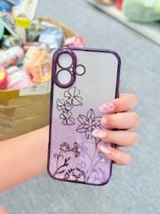 Case Ốp điện thoại iPhone TRong 2in1 Bling Bling Viền Xi iPhone 15/16/Plus