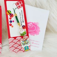 Móc Treo Mèo May Mắn Kèm Đầu Lân - Cầm Liểng- Nhiều Màu