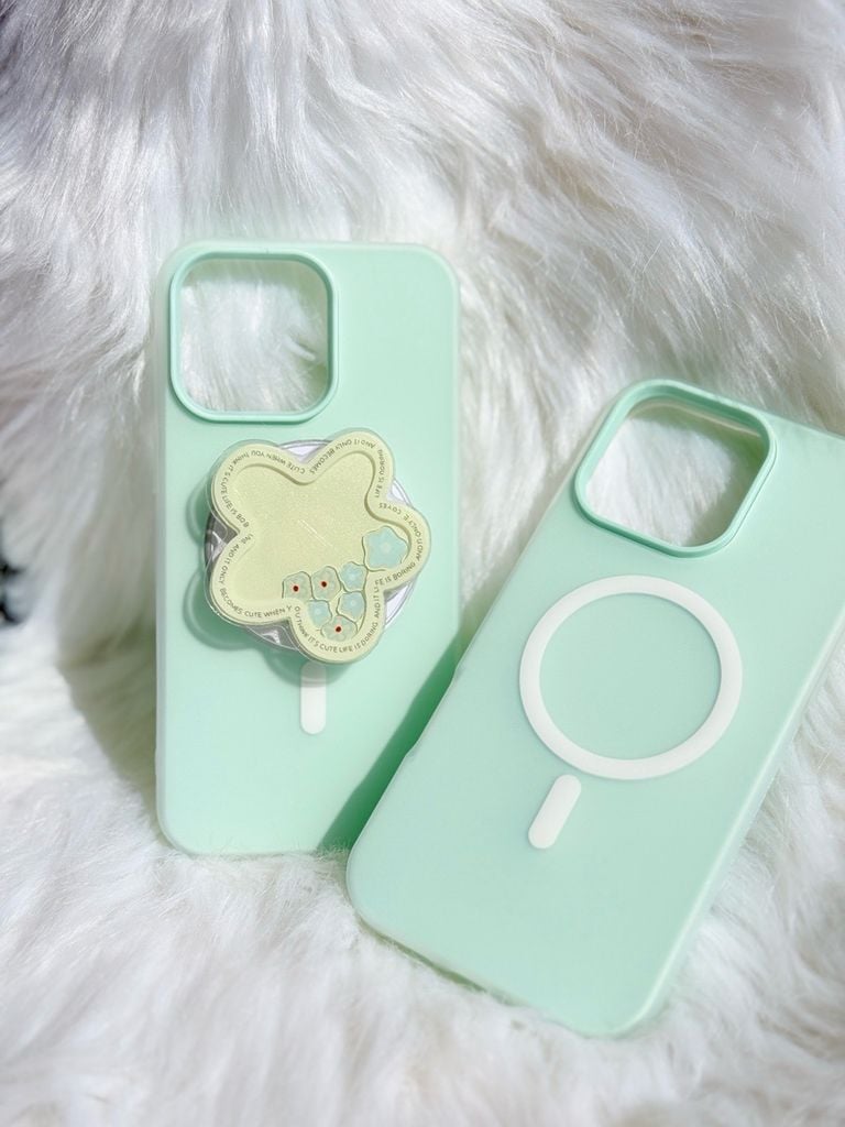 Case Ốp điện thoại iPhone Magsafe Trơn 2 Lớp Basic màu Xanh Mint iPhone 13/14/15/16/Pro/Promax