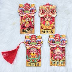 Magnet Trang Trí Tủ Lạnh Ông Thần Tài & Lân Tết (4 Mẫu)