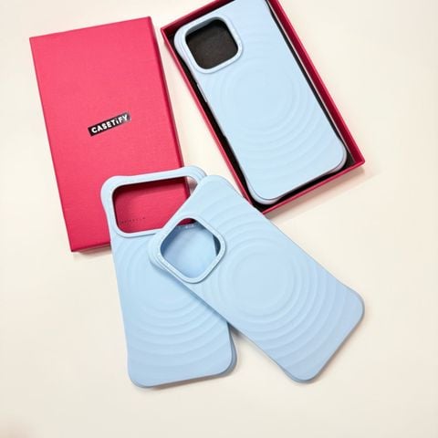Case Ốp Điện thoại iPhone Casetify Ripple Case Màu Xanh Da Trời Pastel Magsafe Basic iPhone 17/16/15Pro/Promax