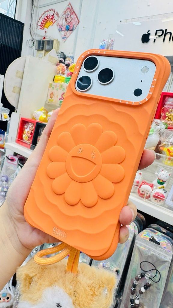Case Ốp Điện thoại iPhone TAKASHI MURAKAMI x CASETiFY FLOWERS BLOOM Màu Cam Basic iPhone 17/16/15Pro/Promax
