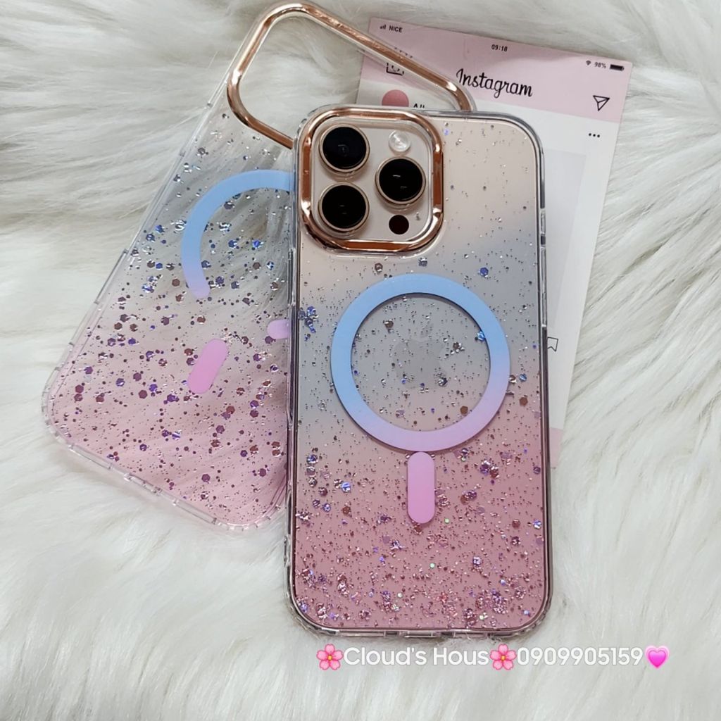 Case Ốp điện thoại iPhone Likgus Trong Ombre Nhiều Màu Bling Bling Magsafe iPhone 16/17/Promax