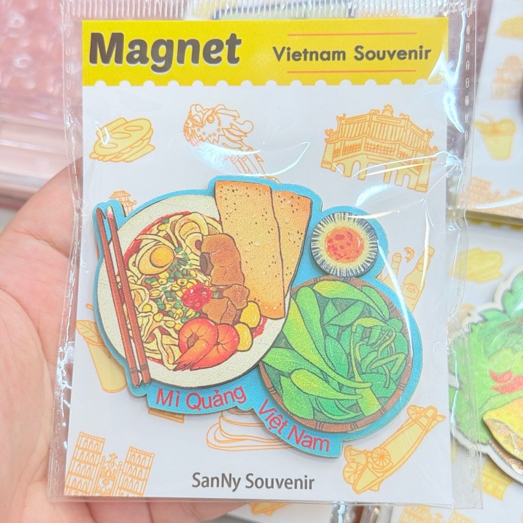 Nam châm Gỗ 3D Trang Trí Tủ Lạnh Fridge Magnet - Hình Ảnh Con Người Việt Nam - Món Ăn Việt Nam - Quà lưu niệm Việt Nam