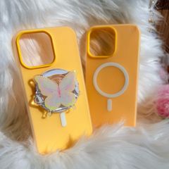 Case Ốp điện thoại iPhone Magsafe Trơn 2 Lớp Basic màu Vàng iPhone 13/14/15/16/Pro/Promax