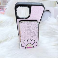 Case Ốp Điện thoại iPhone Hoa Cười Gương Nền Hồng x Murakami Flower Mirror CaseTify iPhone 17/16/Promax