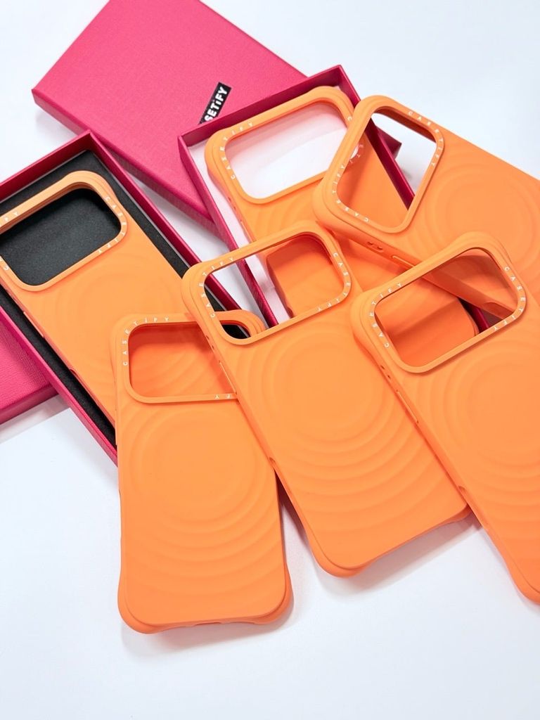 Case Ốp Điện thoại iPhone Casetify Ripple Case Cam - Orange Magsafe Basic iPhone 17/16/15Pro/Promax