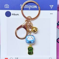 Móc Khóa Móc Treo Mèo Móc Túi Phụ Kiện Đẹp Mèo Thần Tài Mini Có Chuông, chất liệu kim loại Đài Loan (TAIWAN)