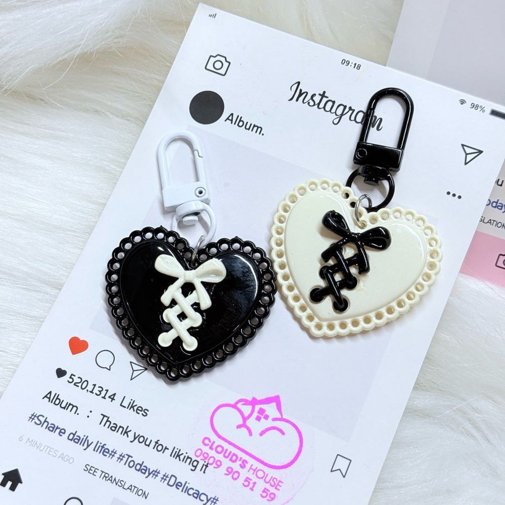 Móc treo điện thoại mini cute dễ thương - MẪU TRÁI TIM