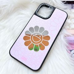 Case Ốp Điện thoại iPhone Hoa Cười Gương Nền Hồng x Murakami Flower Mirror CaseTify iPhone 17/16/Promax