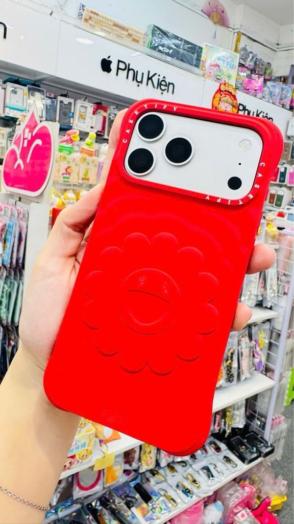 Case Ốp Điện thoại iPhone TAKASHI MURAKAMI x CASETiFY FLOWERS BLOOM Màu Đỏ Basic iPhone 17/16/15Pro/Promax