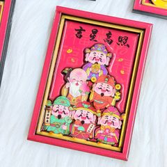 Magnet Trang Trí Tủ Lạnh Vuông Ông Thần Tài & Lân & Mèo Thần Tài Tết (4 Mẫu)