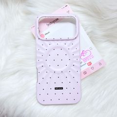 Case Ốp điện thoại iPhone Màu Hồng Pastel Chấm Bi Poli Corner Magsafe Basic iPhone 17/16/15/14/13/12/Pro/Promax
