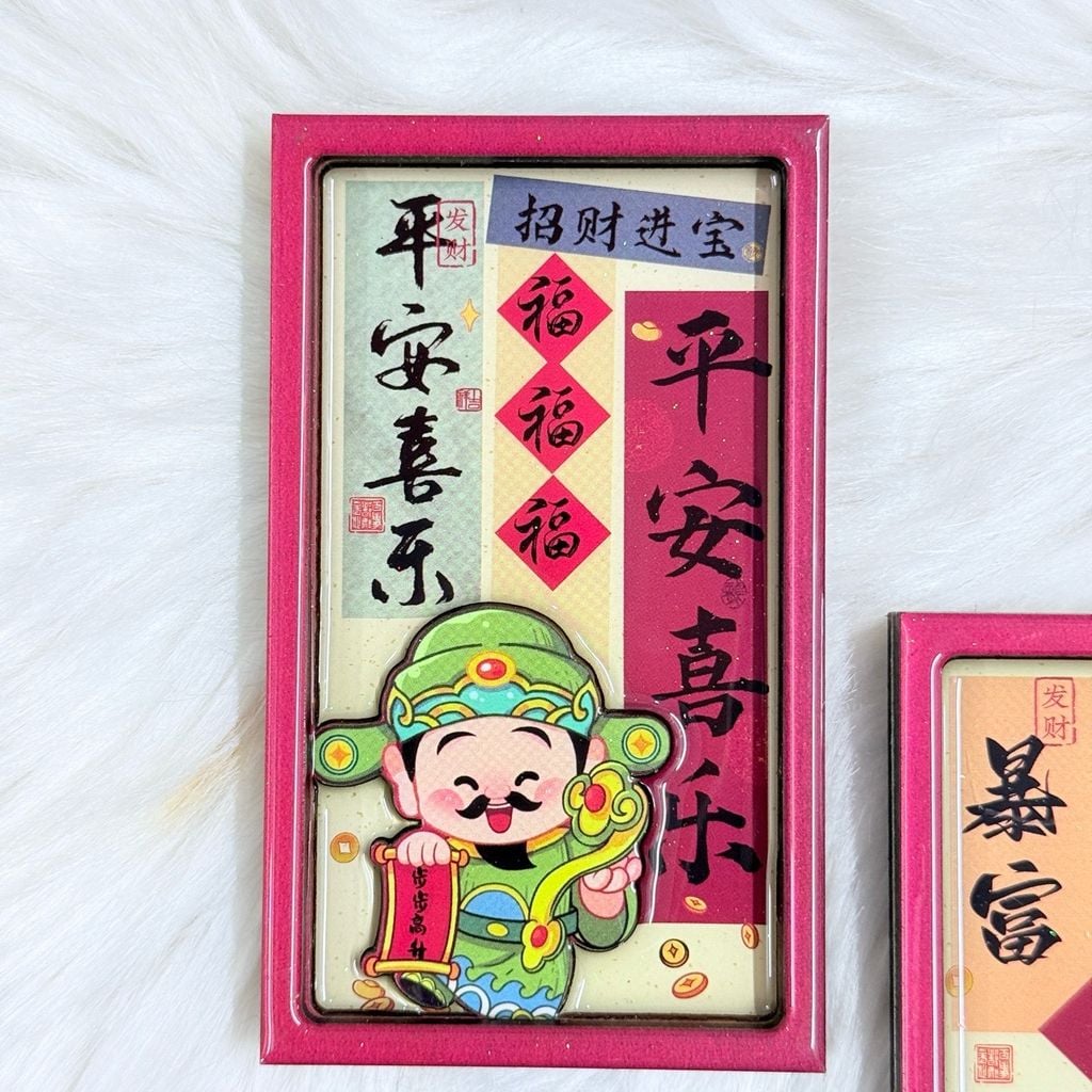 Magnet Trang Trí Tủ Lạnh Vuông Ông Thần Tài Thần Tài Tết ( 5 Mẫu)