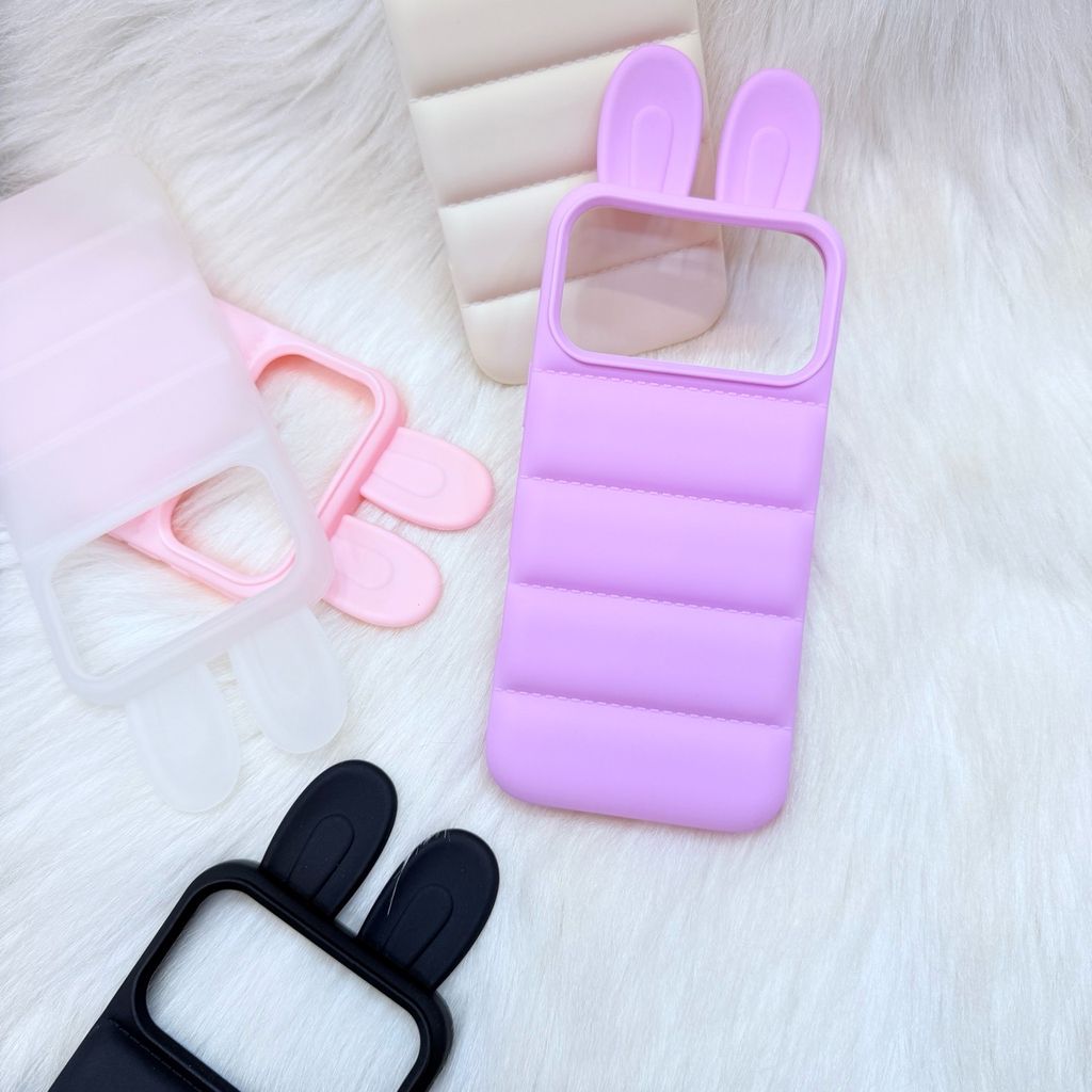 Case Ốp điện thoại iPhone Tai THỎ chất silicone phao  iPhone 15/16/17Pro/Promax