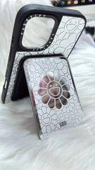 Case Ốp Điện thoại iPhone Hoa Cười Gương Nền Trắng x Murakami Flower Mirror CaseTify iPhone 17/16/Promax
