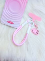 Dây đeo ngắn móc tay chất dù giữ điện thoại màu phối trơn ( DÂY NGẮN) - kèm móc hoạt hình các mẫu