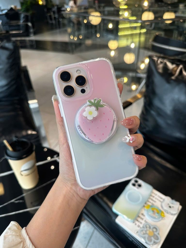 Case Ốp điện thoại iPhone Ombre Hồng Xanh Có Nút Control Magsafe iPhone 13/14/15/16/17Pro/Promax