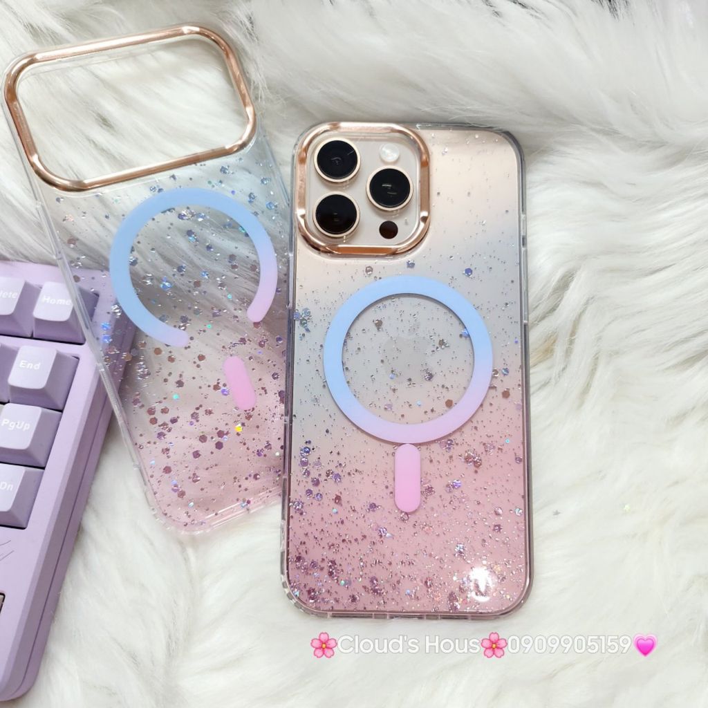 Case Ốp điện thoại iPhone Likgus Trong Ombre Nhiều Màu Bling Bling Magsafe iPhone 16/17/Promax