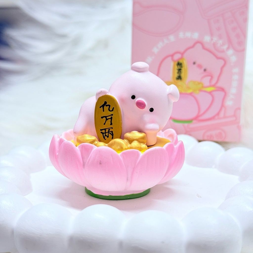 Set Bộ mô hình heo giác ngộ tụng kinh cute trang trí bàn làm việc để xe oto, đồ chơi vô tri để bàn dễ thương