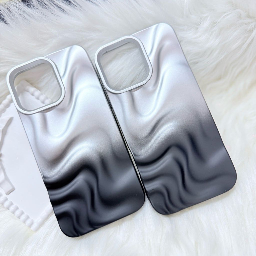 Case Ốp điện thoại iPhone Gợn Sóng Ombre Đen iPhone 13/14/15/16/Pro/Promax