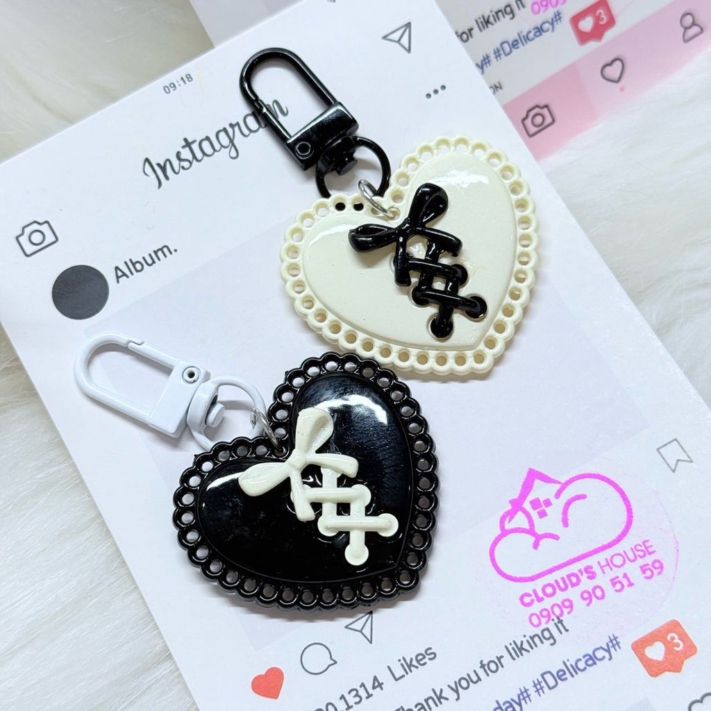 Móc treo điện thoại mini cute dễ thương - MẪU TRÁI TIM