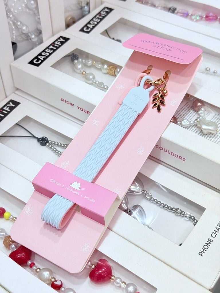 DÂY BI CHARM DẸP 2 MẶT 2 MÀU Silicone CHỐNG BẨN kèm charm