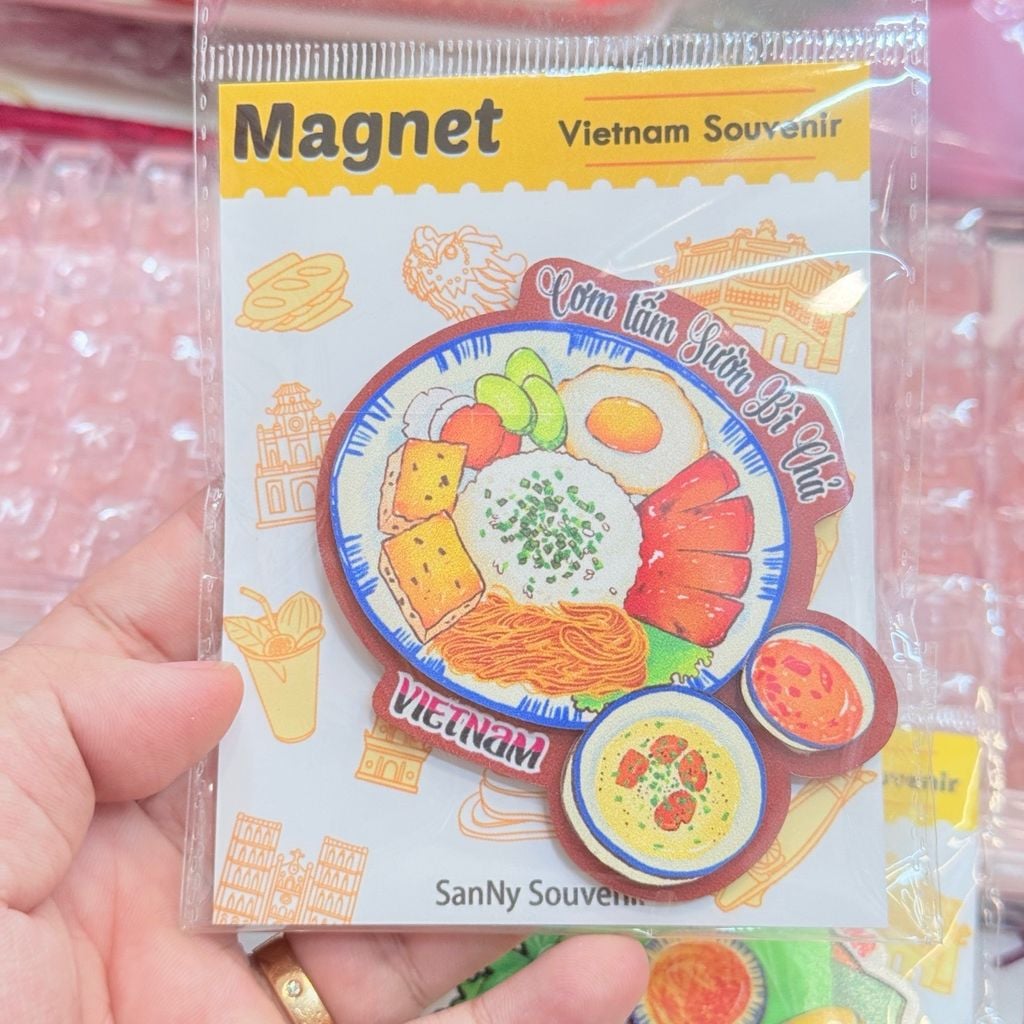 Nam châm Gỗ 3D Trang Trí Tủ Lạnh Fridge Magnet - Hình Ảnh Con Người Việt Nam - Món Ăn Việt Nam - Quà lưu niệm Việt Nam