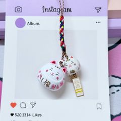 Móc Điện Thoại Mèo Lớn Mèo Nhỏ Móc Túi Phụ Kiện Đẹp nhiều màu (ánh hologram)