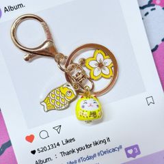 Móc Khóa Móc Treo Mèo Móc Túi Phụ Kiện Đẹp Mèo Thần Tài Mini Có Chuông, chất liệu kim loại Đài Loan (TAIWAN)