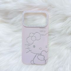 Case Ốp điện thoại iPhone Hello Kitty Hồng Nhạt Viền Camera Bling Bling iPhone 17/Pro/Promax