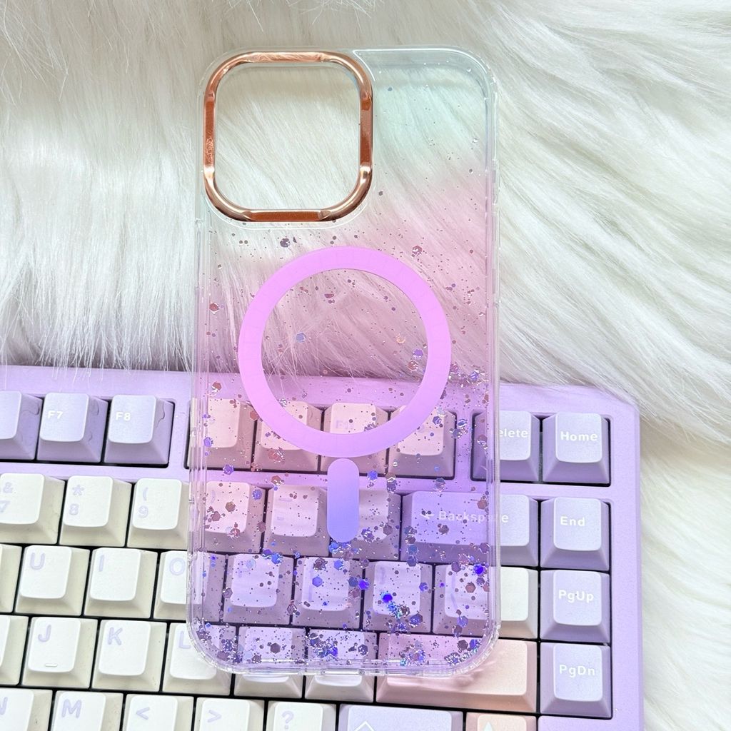 Case Ốp điện thoại iPhone Likgus Trong Ombre Nhiều Màu Bling Bling Magsafe iPhone 16/17/Promax