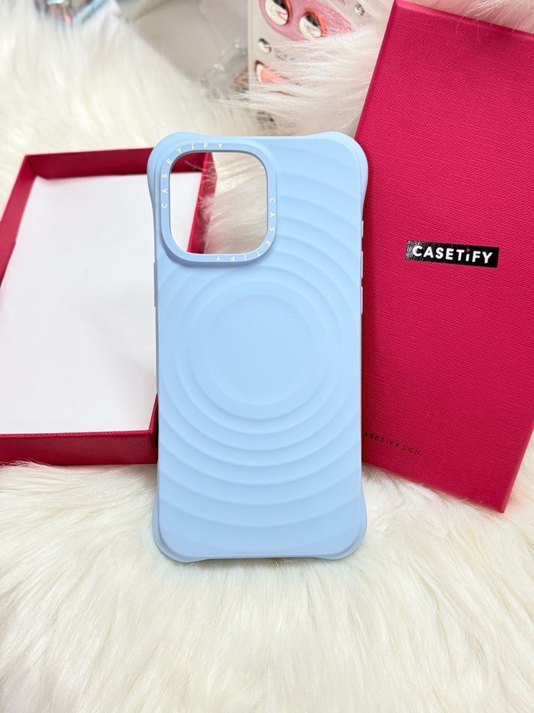Case Ốp Điện thoại iPhone Casetify Ripple Case Màu Xanh Da Trời Pastel Magsafe Basic iPhone 17/16/15Pro/Promax