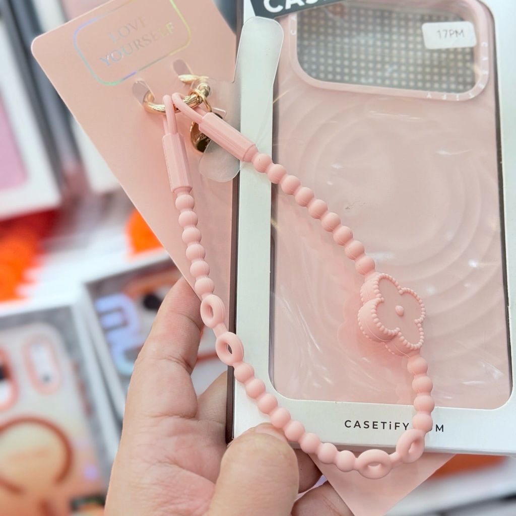 DÂY BI CHARM HOA Silicone CHỐNG BẨN kèm charm