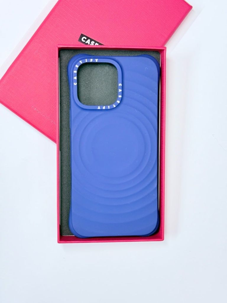 Case Ốp Điện thoại iPhone Casetify Ripple Case Xanh Dương Đậm Magsafe Basic iPhone 17/16/15Pro/Promax