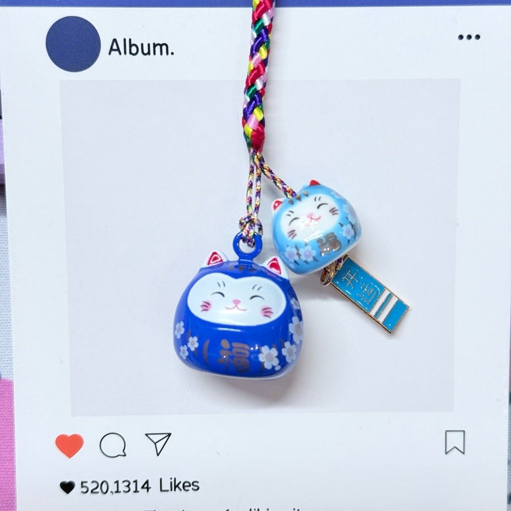 Móc Điện Thoại Mèo Lớn Mèo Nhỏ Móc Túi Phụ Kiện Đẹp nhiều màu (ánh hologram)