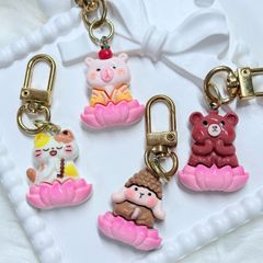 Móc treo điện thoại mini cute dễ thương - MẪU NGỒI HOA SEN