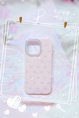 Case Ốp điện thoại iPhone Nơ Hồng Nhạt Viền Camera Bling Bling iPhone 13/14/15/16/17Pro/Promax (Kèm dây 180k)