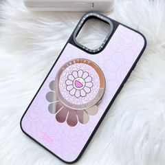 Case Ốp Điện thoại iPhone Hoa Cười Gương Nền Hồng x Murakami Flower Mirror CaseTify iPhone 17/16/Promax