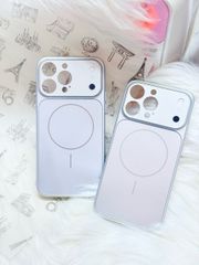 Case Ốp Điện thoại iPhone Nhám Màu Bạc Basic Bảo Vệ Camera Magsafe Basic iPhone 17/16/15Pro/Promax